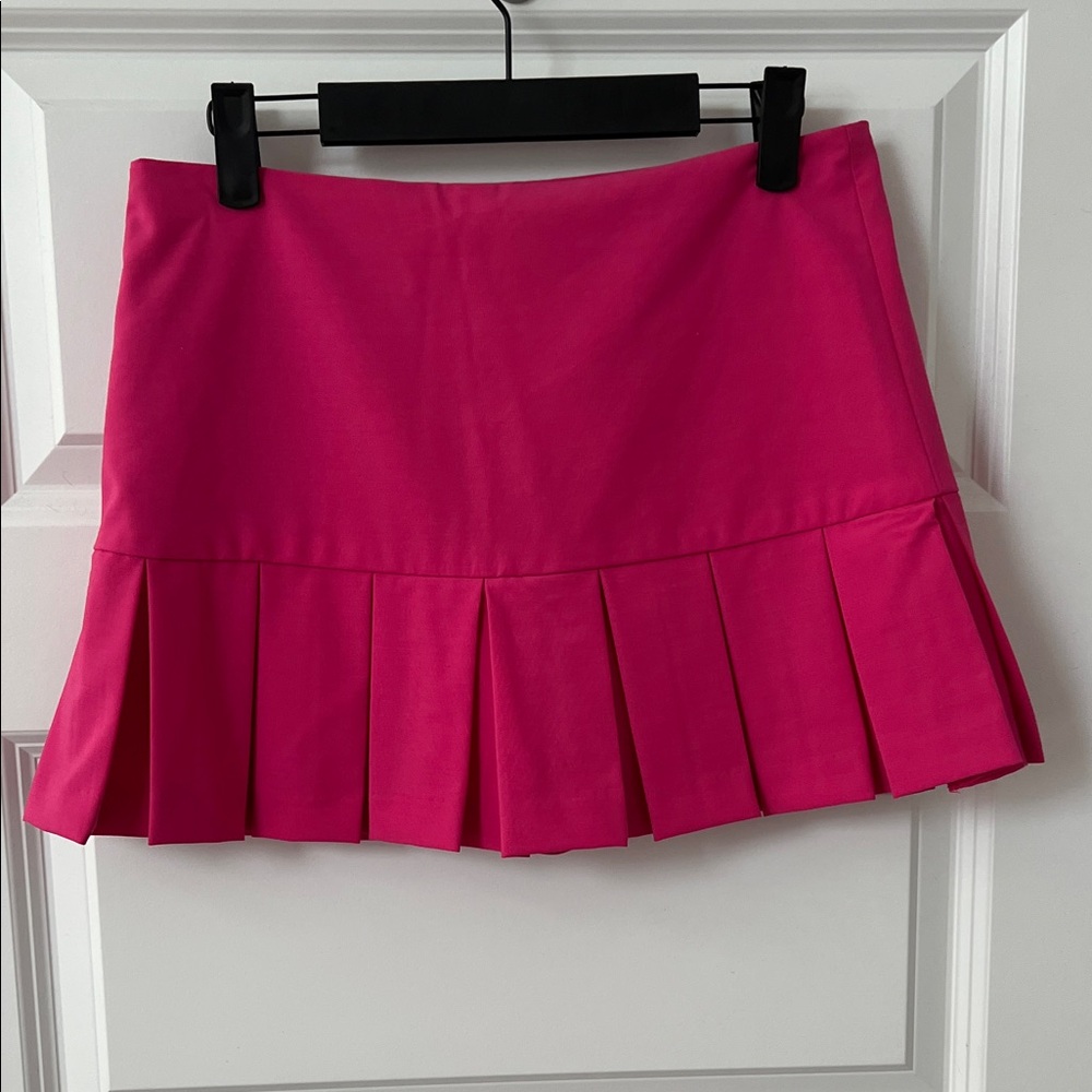 Zara Fuchsia Pleated Skater Skirt - Picture 9 of 14